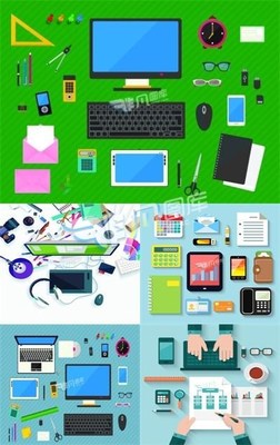 卡通辦公設備矢量素材合集 輕松提升創意效率，盡在非凡圖庫